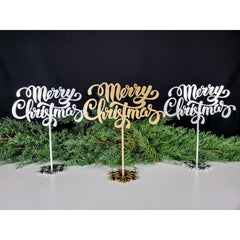 Merry Christmas on snowflake base - MercerMetal