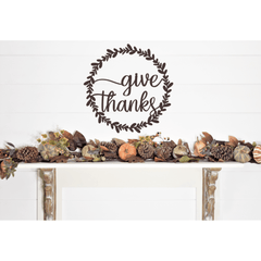 Give Thanks Laurel Wreath - MercerMetal